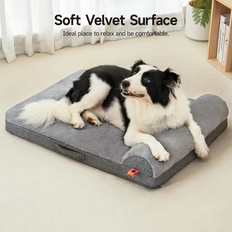 

Orthopedic Dog Crate Bed Medium Size Dog, Small Dog Sofa Washable Dog Couch with Egg Crate Foam and Removable Cover, Waterproof