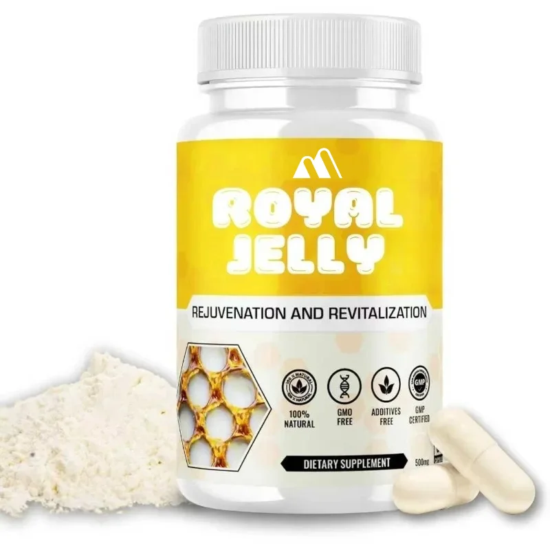 Royal Jelly Capsules -500mg Energy, Glossy Skin Supplement | Non GMO, Gluten Free 60 Vegetable Capsules