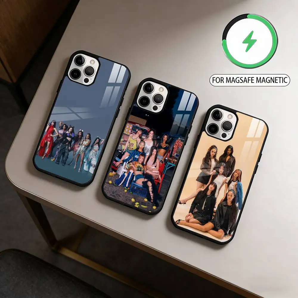 

Магнитный чехол H-Hot Group Music KATSEYE для беспроводной зарядки Magsafe для iPhone 17, 16, 15, 14, 13, 12, 11 Plus, Pro Max