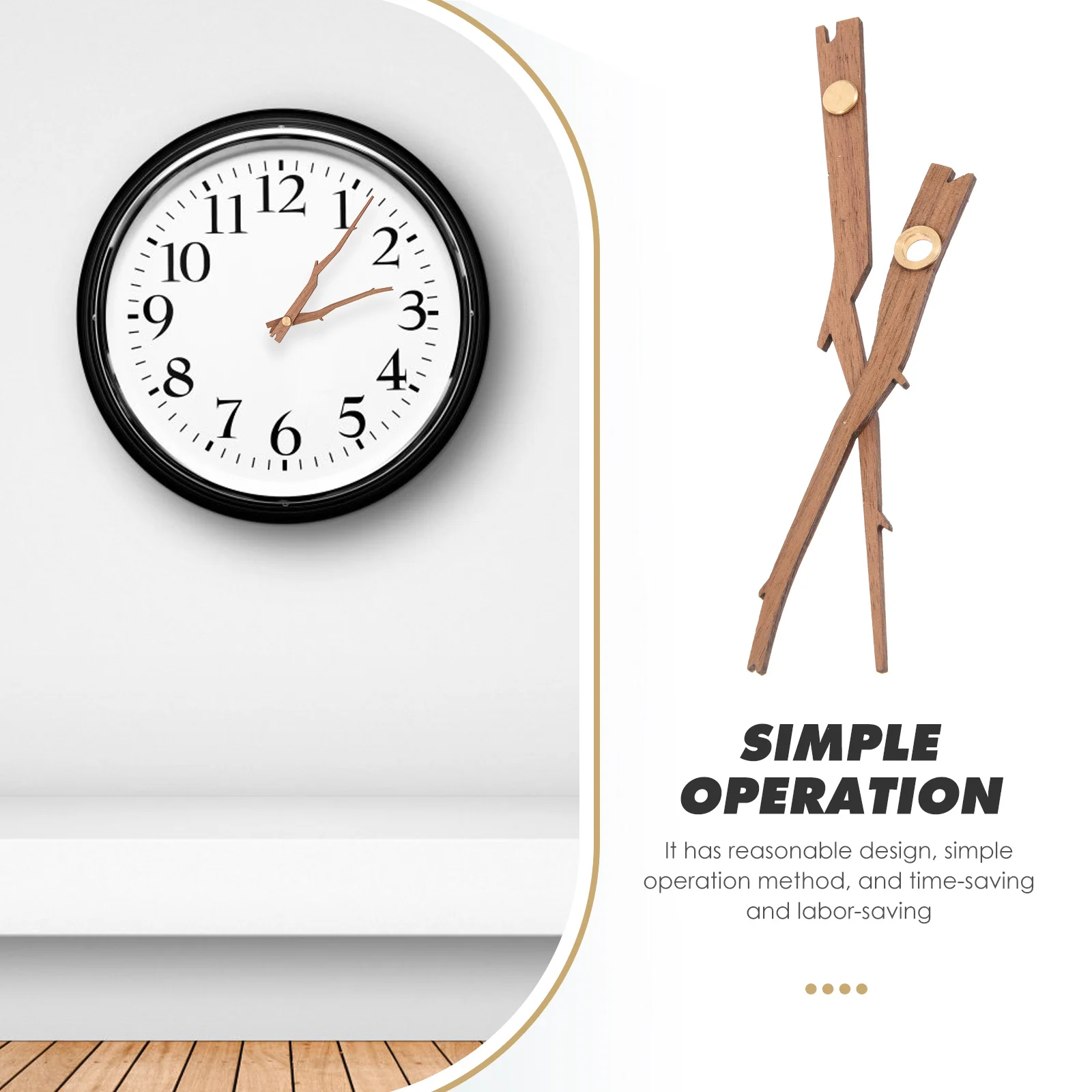 

5Sets Wooden Clock Pointers Durable Replacement DIY Clock Hands Kit for Wall Clocks Craft Accessories Long-Lasting Parts