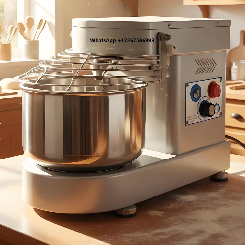 Durable and Easy to Clean Baking Equipment 5L Spiral Dough Mixer 2KW 220-240V 1 Year Warranty New Dough Kneading Machine