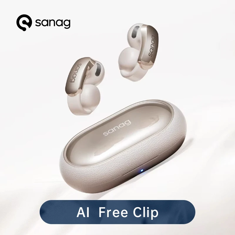 

Sanag S9S Free Clip Open Headphones Bluetooth 5.4 Earphones AI Assistant Wireless Headset IPX4 Stretchable Ear Bridge Earbuds