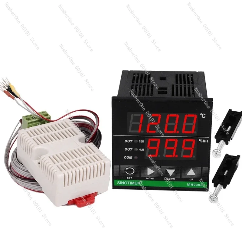 

Promotion! SINOTIMER Temperature Humidity Controller, MH0302 Panel Mounted Digital Temperature And Humidity Controller Sensor
