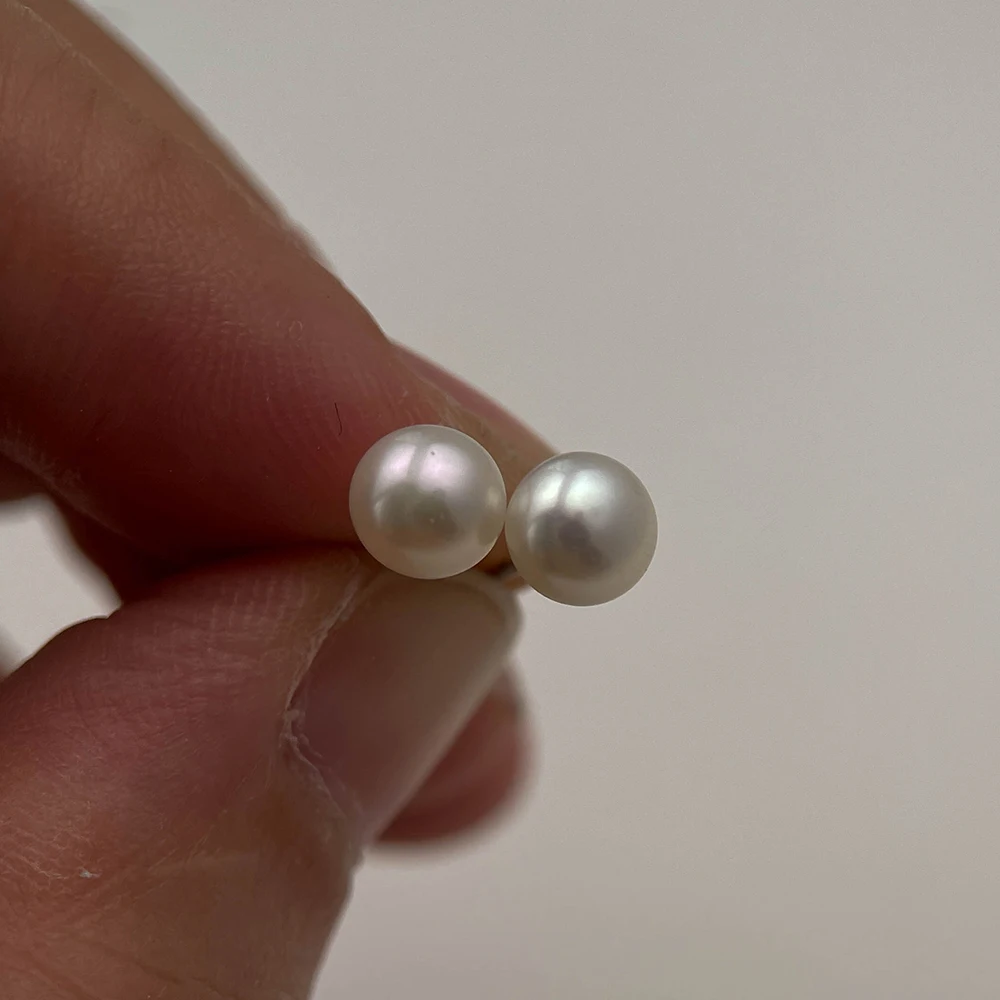 أقراط فضة إسترلينية للنساء والفتيات ، مرصعة بلؤلؤ المياه العذبة ، مجوهرات ثقب لطيفة ، نوع الخبز ، 8 2.8