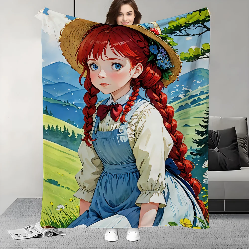 تصميم بطانية لطيف من الرسوم المتحركة آن أوف جرين جابلز خفيف الوزن للنوم والقيلولة وغرفة المعيشة والمكتب والأريكة وجميع المواسم