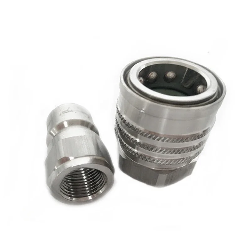 

Large flow spool-less copper connector ST hydraulic quick connector, internal and external threaded stainless steel connector