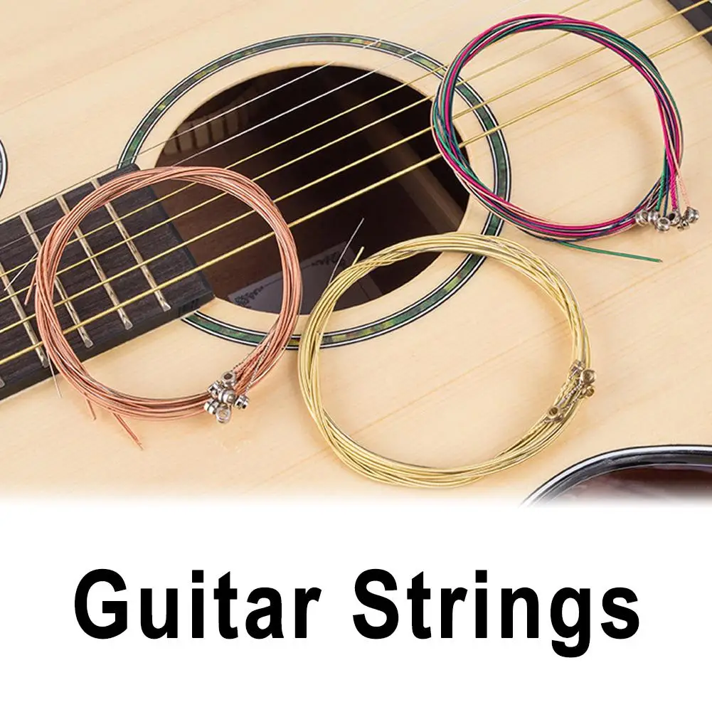 Acoustic Guitar Strings Pure Copper Strings 1-6 For Ukulele Bass Steel Wire Classic Acoustic Folk Musical Instrument Access L6T3