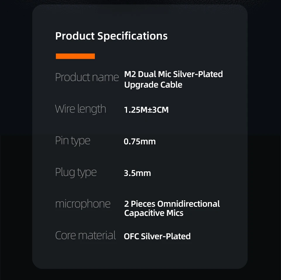  KZ M2 Dual Versilbertes Upgrade-Kabel, Hochauflösend mit Dual-Mikrofon, USB Typ-C, 3,5-mm-Stecker, optionales Upgrade-Kabel für Kopfhörer – Detail 17