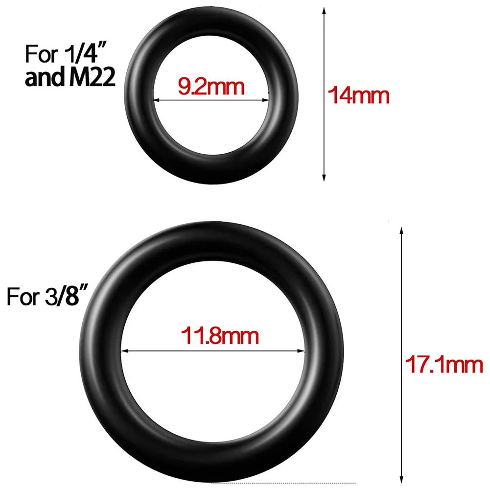 40 Piece Rubber O Ring Pack for Pressure Washer Hose Quick Disconnect Systems Featuring 1/4 M22 and 3/8 Inch Diameter Seals