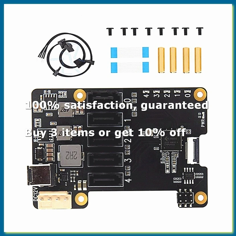 X1009 PCIe to 5-Port SATA Shield HDD Expansion Board SATA3.0 Expansion Board for 5-DTB3