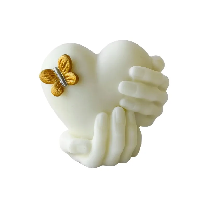 Hand Hold Love Silicone Candle Mold Valentine\'s Day Love Candle Soap Gypsum Crafts Resin Cement Mold Handmade Candle Making Tool