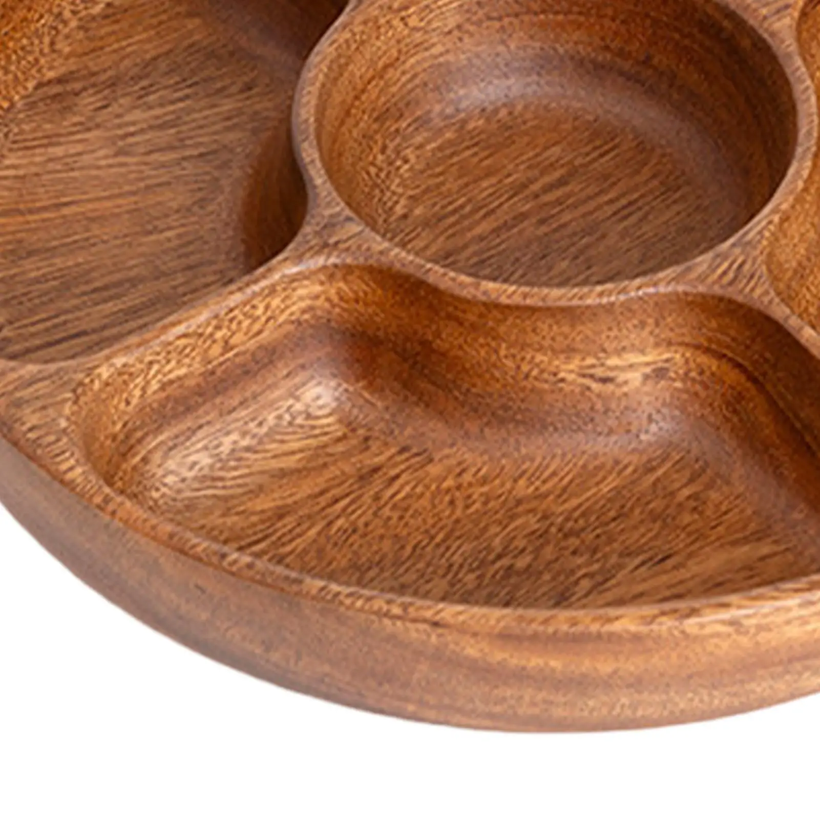 

Деревянный поднос для закусок и фруктов, утолщенный, с несколькими отделениями, круглый, для десертов и завтраков