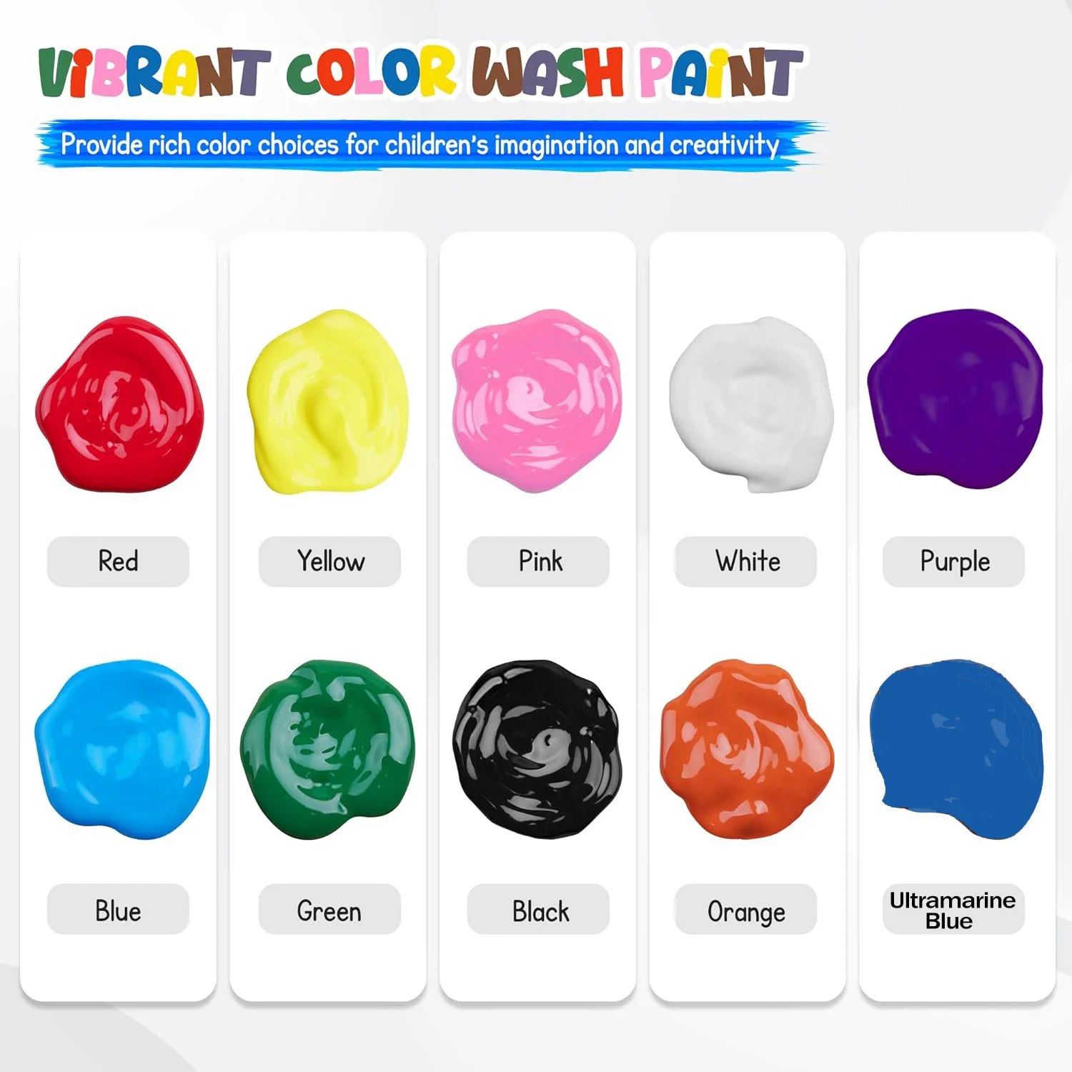 500ml Washable Poster Paint for Kids & Adults - Easy-Squeeze Bottle, Perfect for School Art, Finger Painting & DIY Crafts