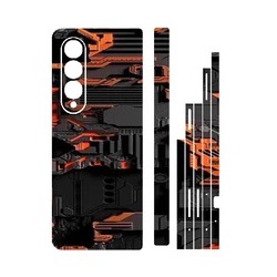 3in1 Colorful Sticker for Samsung Galaxy Z Fold 6 4 3 7 5 5G Back Screen Protector with Hing Side Skin  Protective Film Fold4