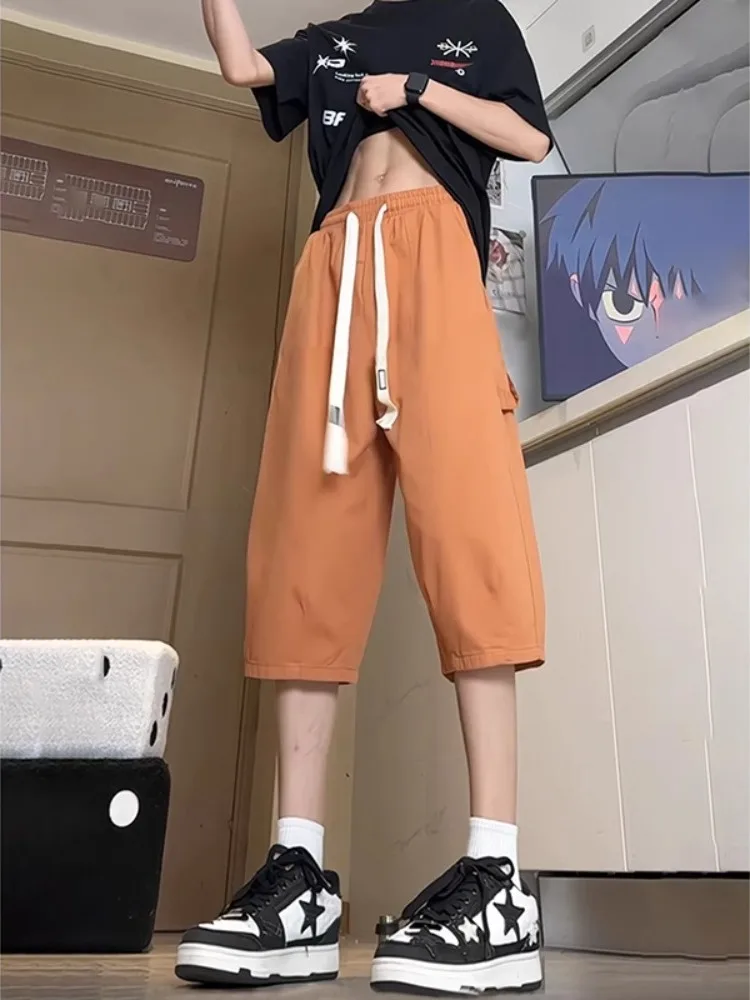 

Мужские хлопковые шорты в американском ретро-стиле, длиной до колена, повседневные, летние, молодежные, рабочие, модные, брендовые, для отдыха