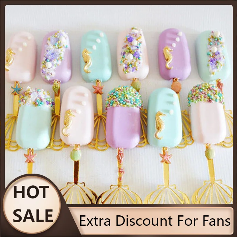 Hot Sale Ice Cream Stick Acrylic Cake Topper Gold Wedding Popsicle Mermaid Tail Cupcake Topper Birthday Party Cake Decorations