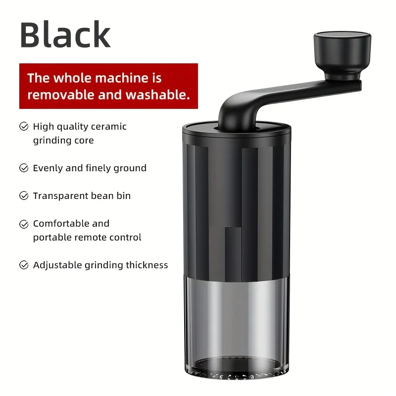 Hand-Crank Coffee Machine Silent Ceramic Core Household Coffee Grinder Retro Adjustable Thickness Fast Grinding Handle Grinder view 6