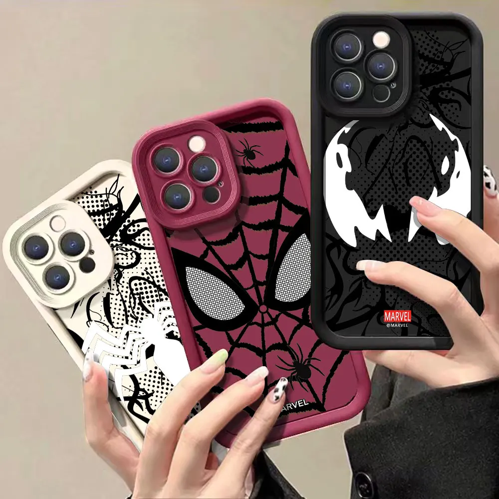 Marvel Spider-Man Venom Web Eyes Phone Case For VIVO X100 X90 X80 X70 X60 V30 V29 V27 V27E V25 V23 V23E V20 V15 V11I PRO Cover