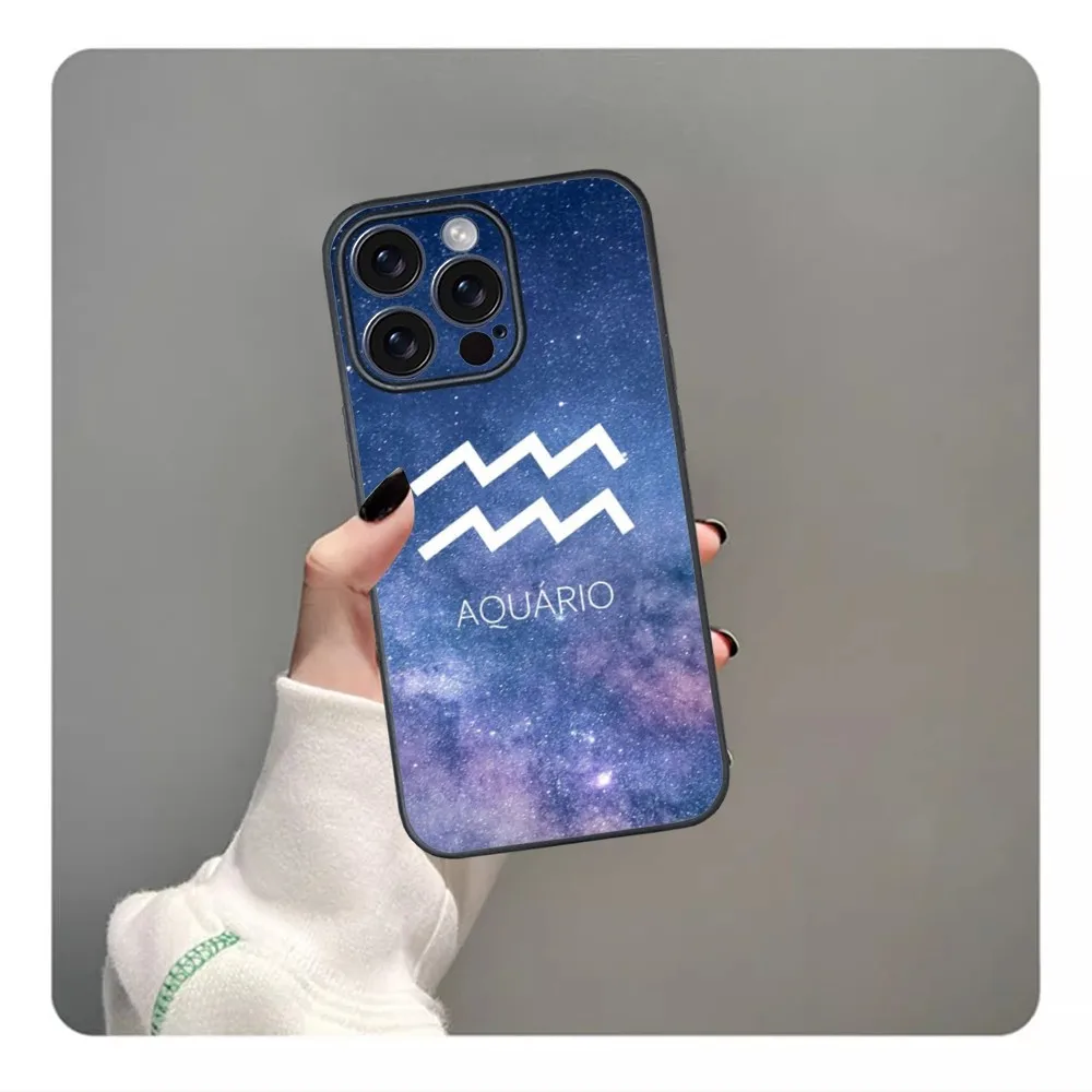 Constellation AQUARIUS Phone Case For iPhone 16 15 14 13 12 11 PRO MAX PLUS Mini TPU Soft to Skin-friendly case