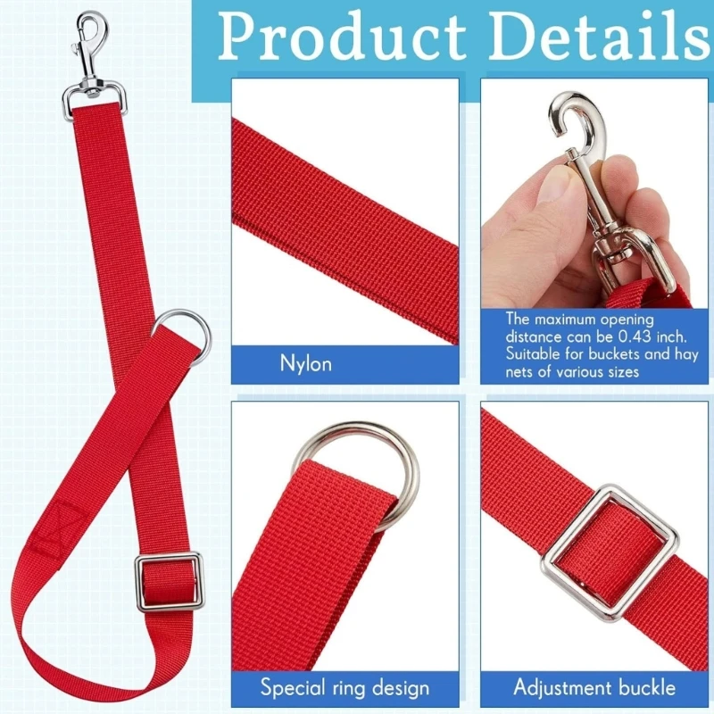  10Pcs Adjustable Horse Stall Bucket Strap Nylon Bucket Holder For Horse Care