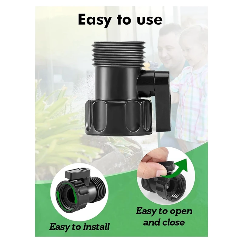12 Pack 3/4inch Garden Hose Shut Off Valve- Standard Water Shutoff Valve Shut-Off Ball Valve Thread Connector Coupling-DTB1 view 3