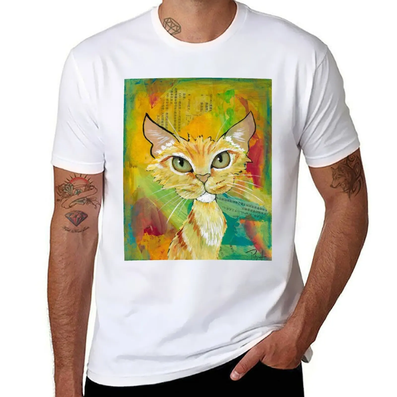 

Buttercup Funky Feline painting T-Shirt cotton tshirt 100% man t shirts high quality luxury brand T-Shirt