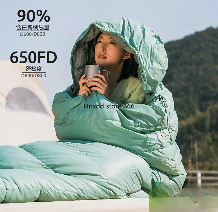 Down sleeping bag winter cold resistant adult thickened warm portable travel camping single outdoor