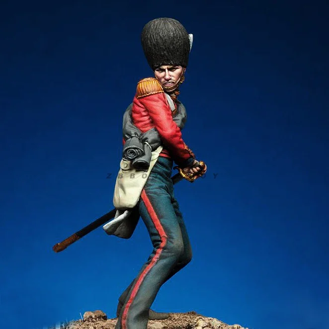 54 mm Harzsoldat Napoleonsoldat farblos selbstmontiert A-2063