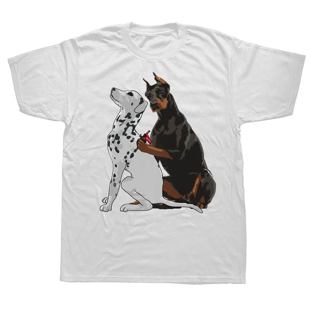 Streetwear Short Sleeve Birthday Gifts Summer Style T-shirt Mens Clothing Funny Cute Doberman Tattooing Dalmatian Dog T Shirts