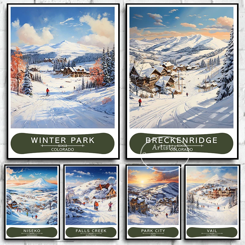 Keystone Ski Resort Colorado Prints Canvas Painting Wall Art Pictures Jackson Hole Living Room Club Bedroom Home Decor Gifts