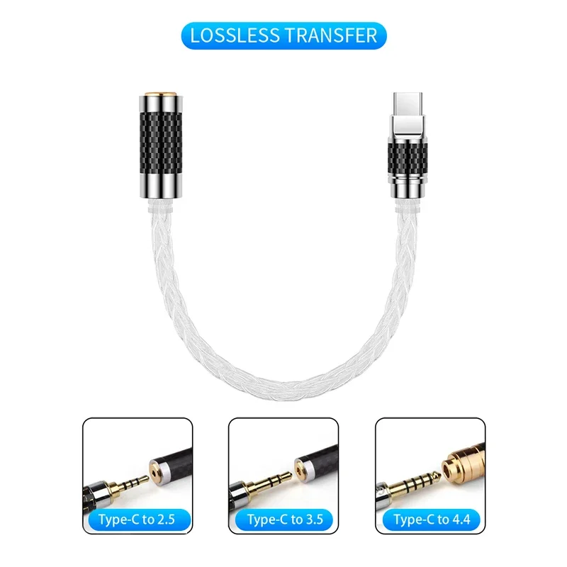 Type-c to 4.4/3.5/2.5mm Aux Adapter For Huawei V30 P30 pro Xiaomi Mi 10 Oneplus 7T pro Type C to 3.5mm Jack Earphone Audio Cable