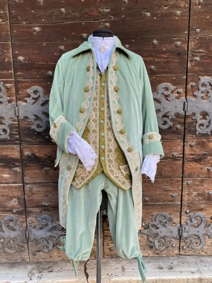 

Men's 18th Century Victorian Rococo Clothing Reenactment Historical Green Frock Coat Medieval Men's Vintage Dress Suit