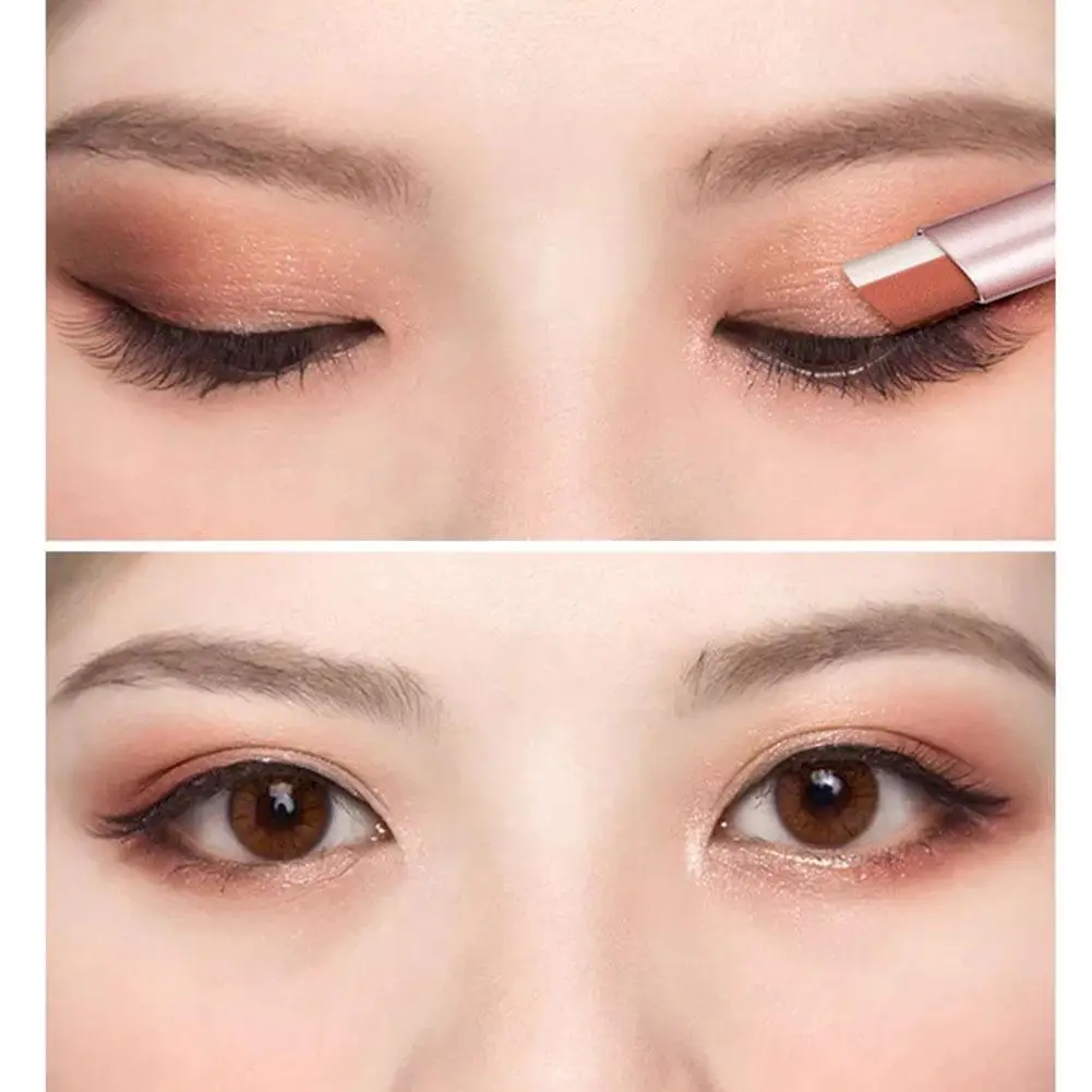 Barra de sombra de ojos de doble color resistente al agua: herramienta de maquillaje degradado, a prueba de sudor y a prueba de manchas para una fácil y duradera