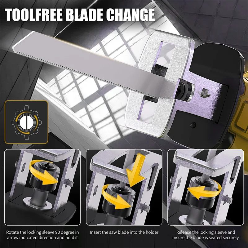 Electric Goddess Cordless Reciprocating Saw Multifunctional Metal Tree Cutting Saw Power Tool For Dewalt 20V Battery ﻿Pin