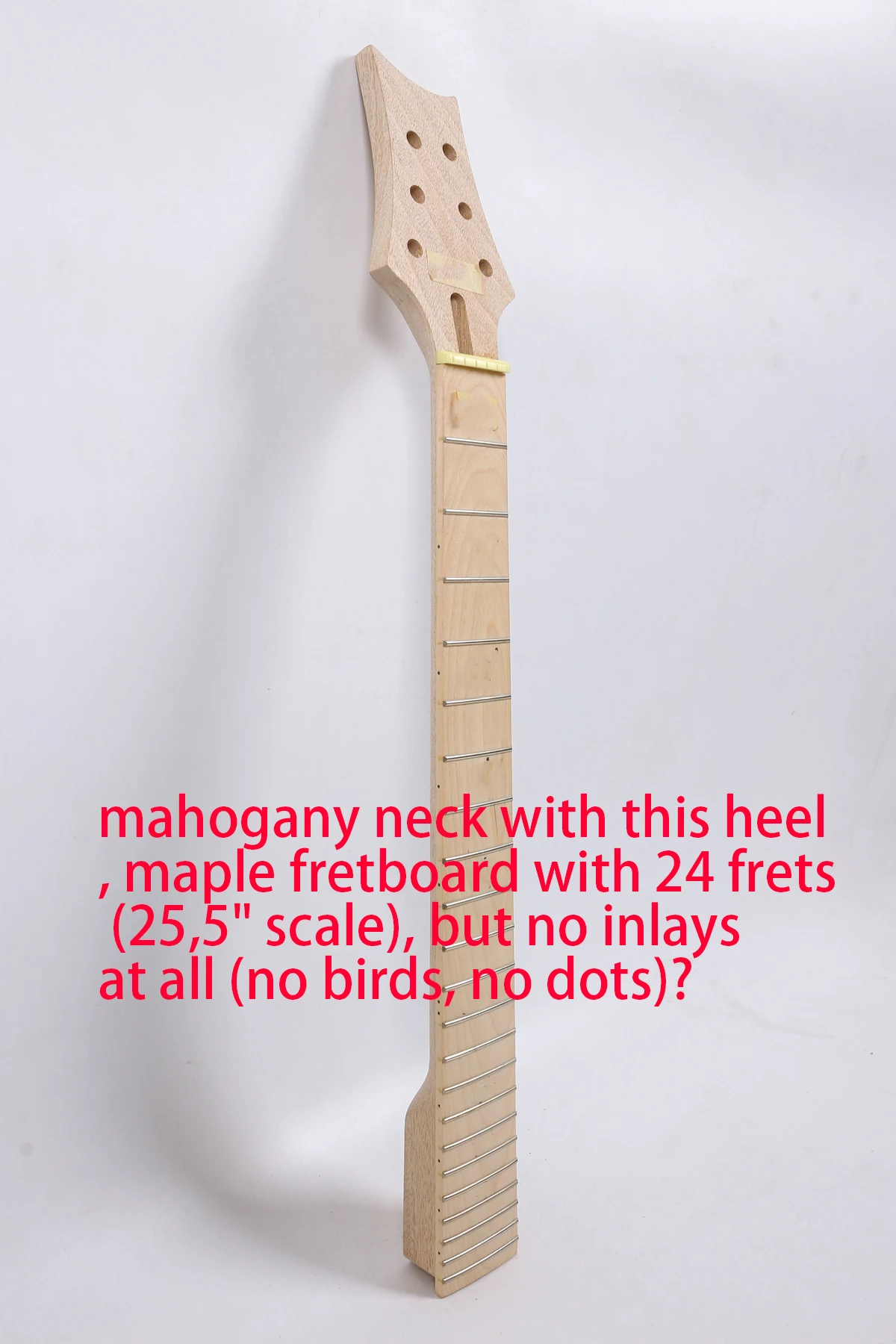 

New 1pcs electric guitar neck mahogany made maple fingerboard 24 fret 25.5 Abalone inlay, possibly 42 mm nut, prs neck