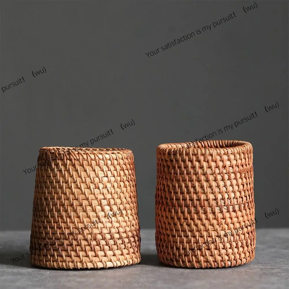 Stationery Storage Wood Vine Rattan Pen Holder Large Capacity Cosmetic Holder Hand Woven Pen Holder Multifunctional Handmade