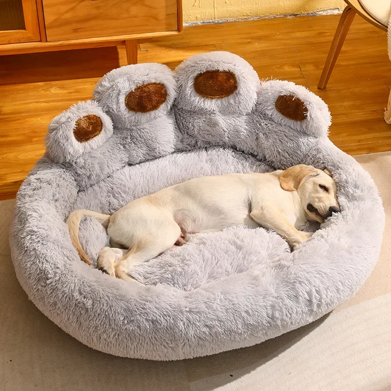 Kennel Winter Warm Medium and Large Dog Corgi Golden Retriever Dog Bed Velvet Sofa Sleeping Mat Four Seasons Pet Supplies