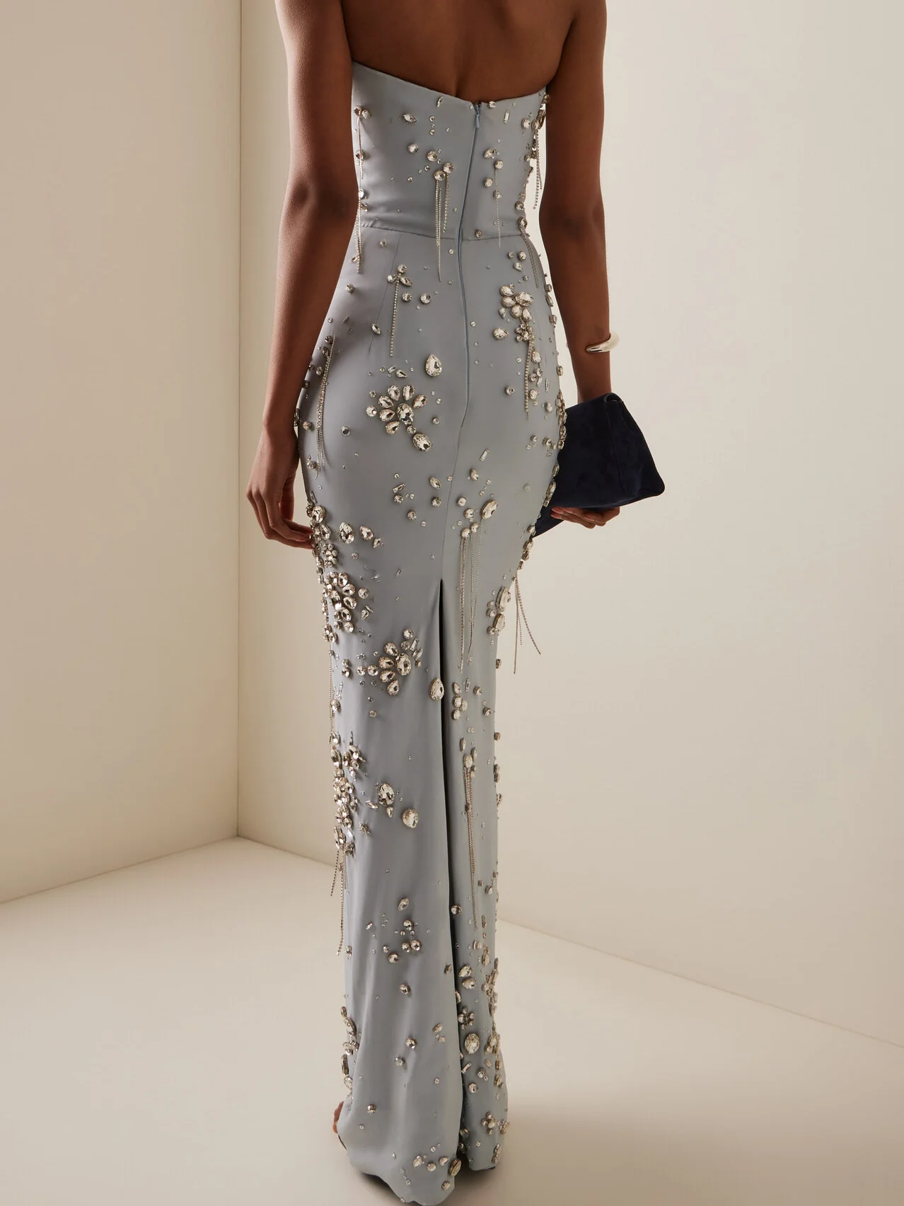 

Classic Satin Strapless Beading Sleeveless Straight Formal Evening Dresses Birthday Party Prom Gowns Customized