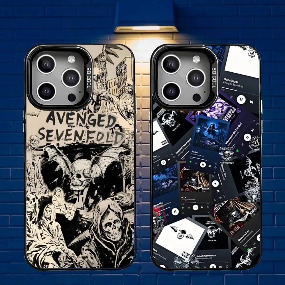 

A-Avenged Sevenfold Phone Case For iPhone 16,15,14,13,12,11,Mini,Pro,E,MAX Gray Matte Silicone Black Cover