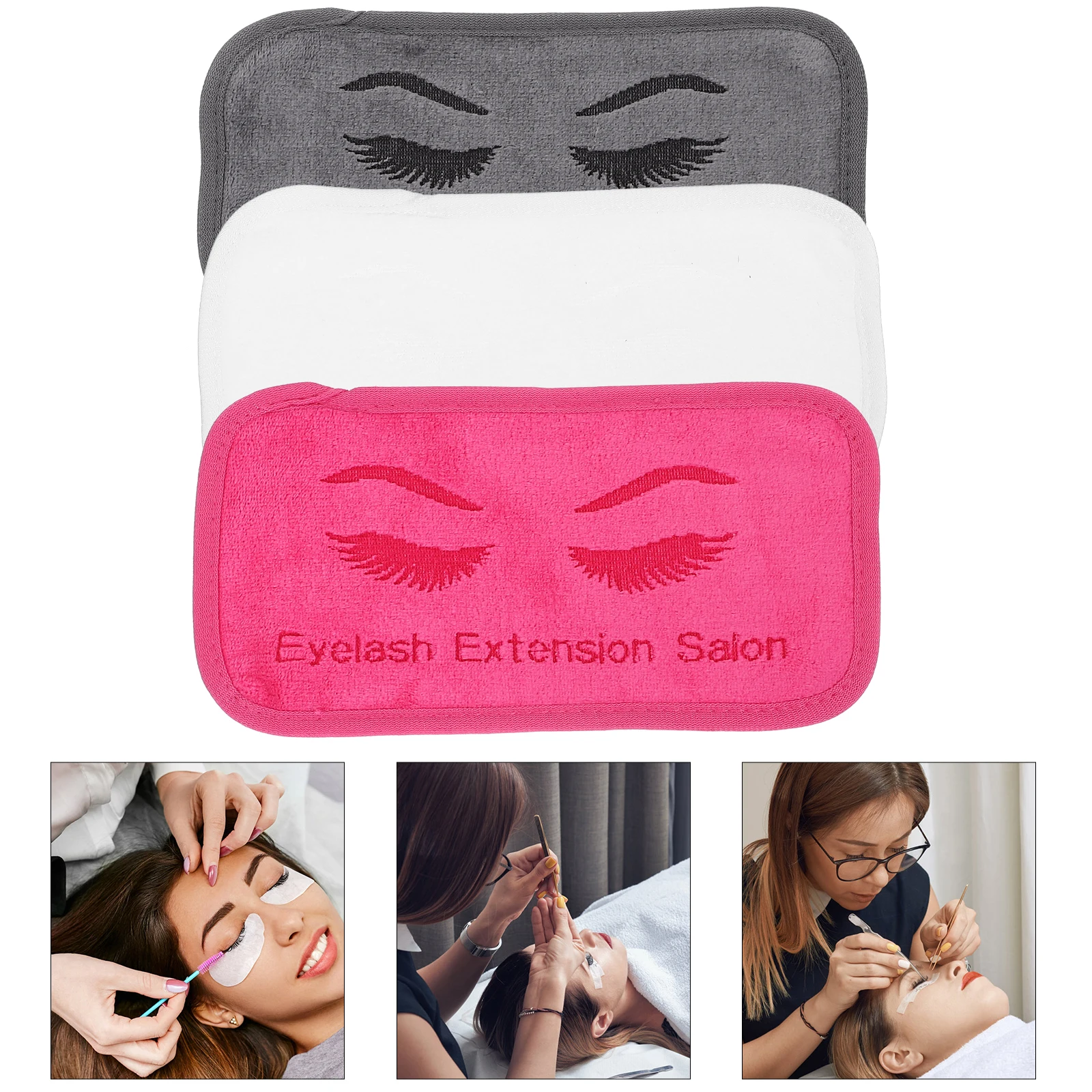 

3pcs Eyelash Extension Forehead Pad Reusable Lash Holder Rectangle False Lashes Cushion Grafting Tool for Beauty Salon Home Use
