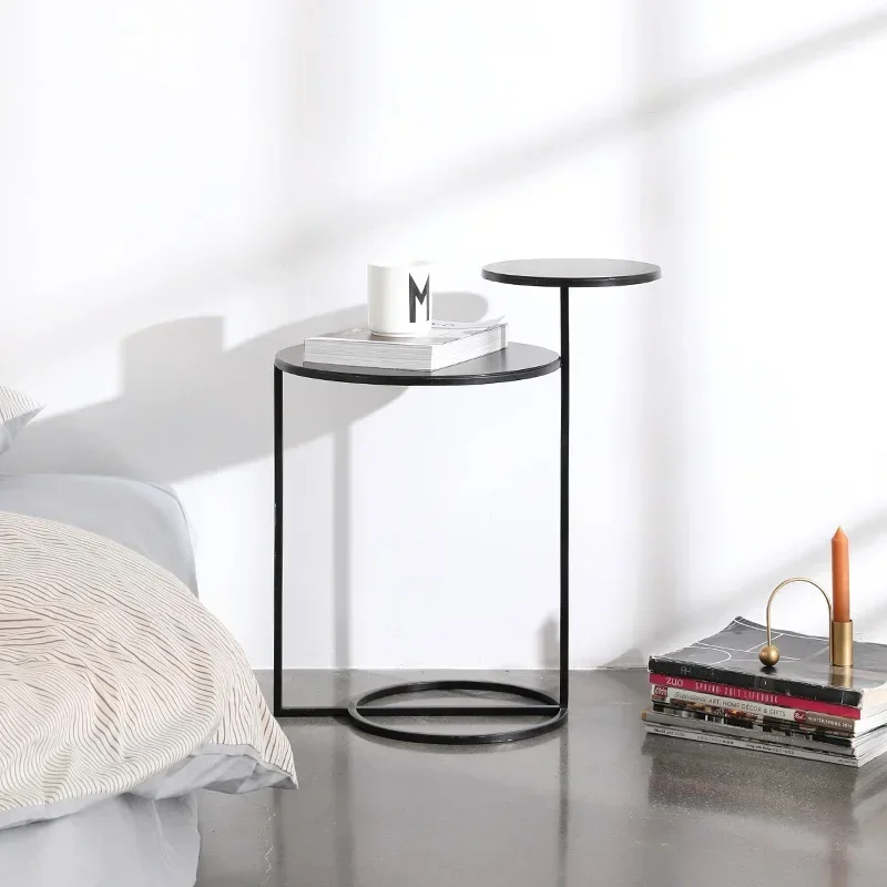 Modern Nordic Coffeetable Fashion Side Table Two Layers Coffee Table Metal Desk Home Furniture Modern Living Room Sofa Side