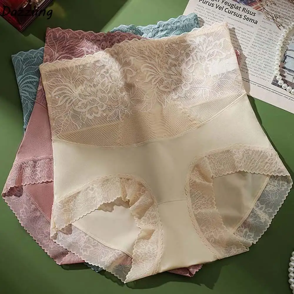 

High Waist Slimming Shapewear Shapers Lace Floral Butt Lifting Briefs Belly Contracting Waist Trainer Seamless Panties Women
