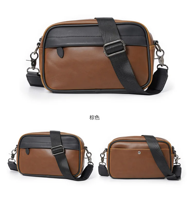 محفظة كتف كاجوال للرجال ، حقيبة كروس بودي ، حزام عريض ، صغير ، مربع ، مصمم منقوش ، حقائب حبال للذكور ، نمط كلاسيكي