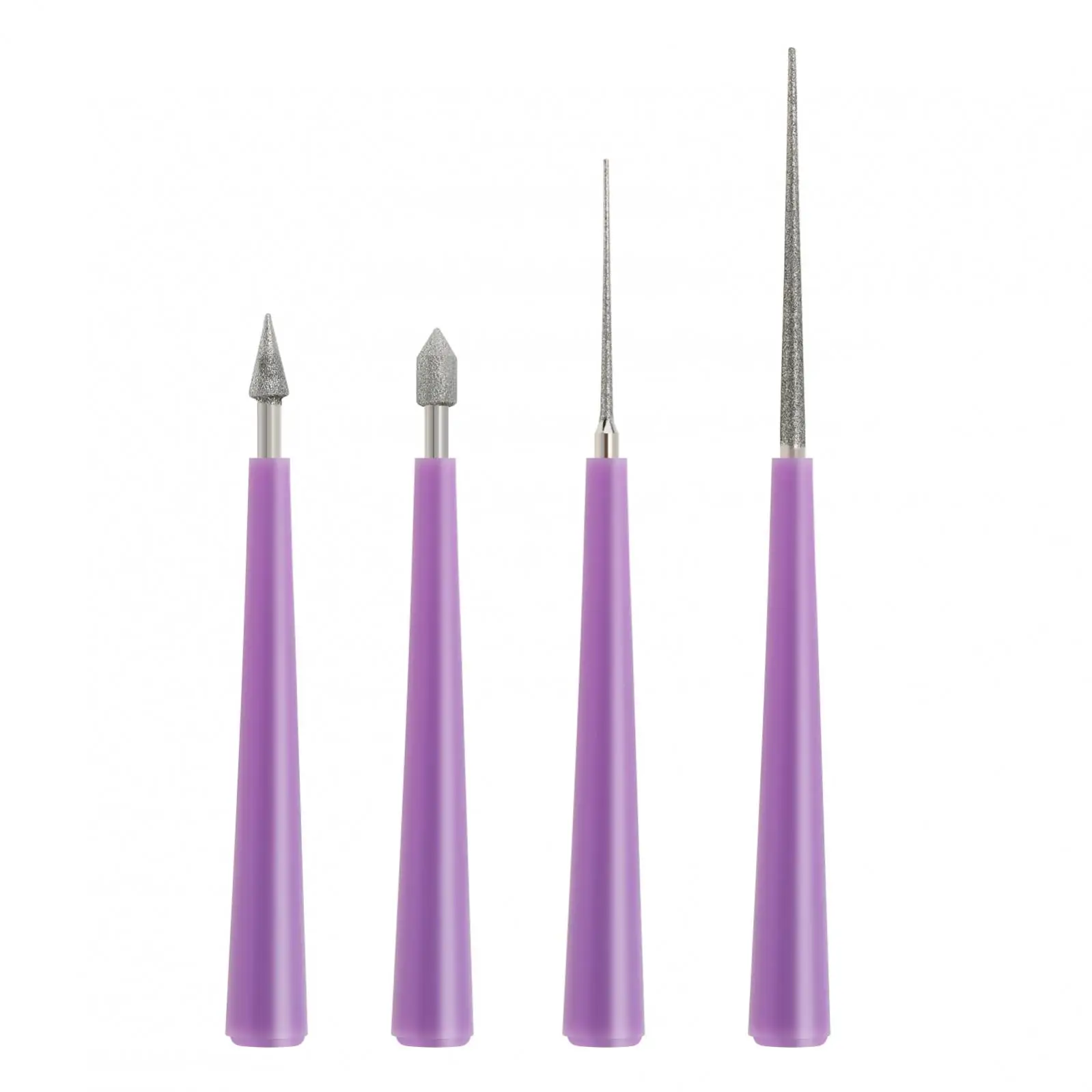 1/4 Stück Nadelfeilen-Set, Diamantspitze, Perlenperlen, Reibahle, Gratperlen für DIY-Schmuckherstellung, ABS-Griff, Perlenloch, Handwerkzeuge – Detail 1