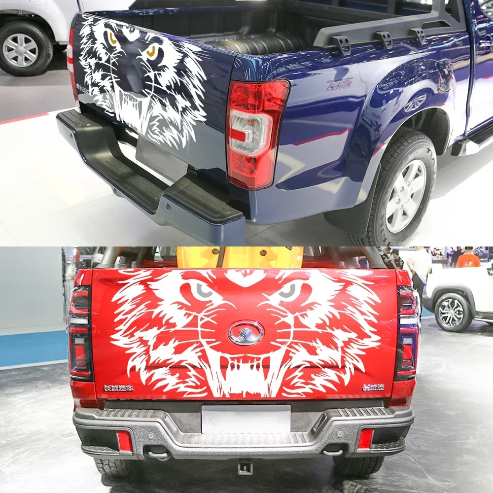 Pickup Tailgate Stickers Tiger Graphics For Ford F150 Ranger Toyota Hilux Chevrolet Silverado Dodge Ram Isuzu Dmax Car Decals
