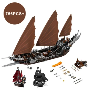 LOTR Ambush Ship Pirates of Caribbean Reveng Kapal Perang Mutiara Hitam Perahu Layar Blok Bangunan Batu Bata Perakitan Mainan Anak Hadiah 12 penjualan terbaik lego world of warcraft - №