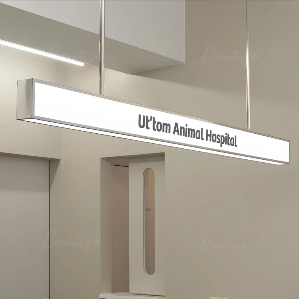 Custom Ceiling Mounted Sign for Business Outdoor Signage  Acrylic LED Light Box Double Sided Storefront Display