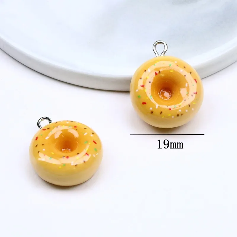 2pcs resin simulation food play flower roll steamed bun ham pendant diy handmade bracelet necklace earrings jewelry accessories