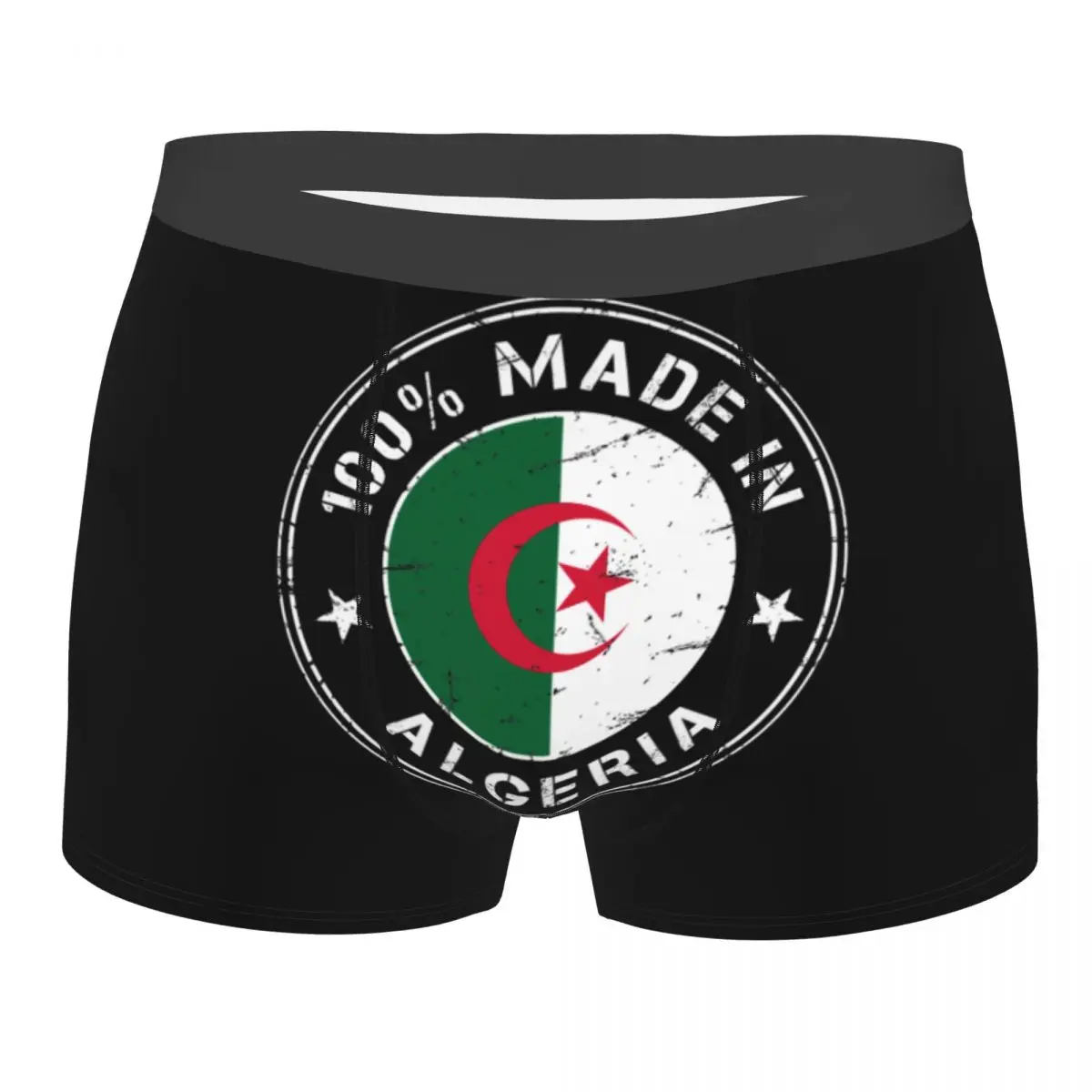 Cool Algeria Map Algerian Flag Boxers Shorts Underpants Men's Comfortable Briefs Underwear
