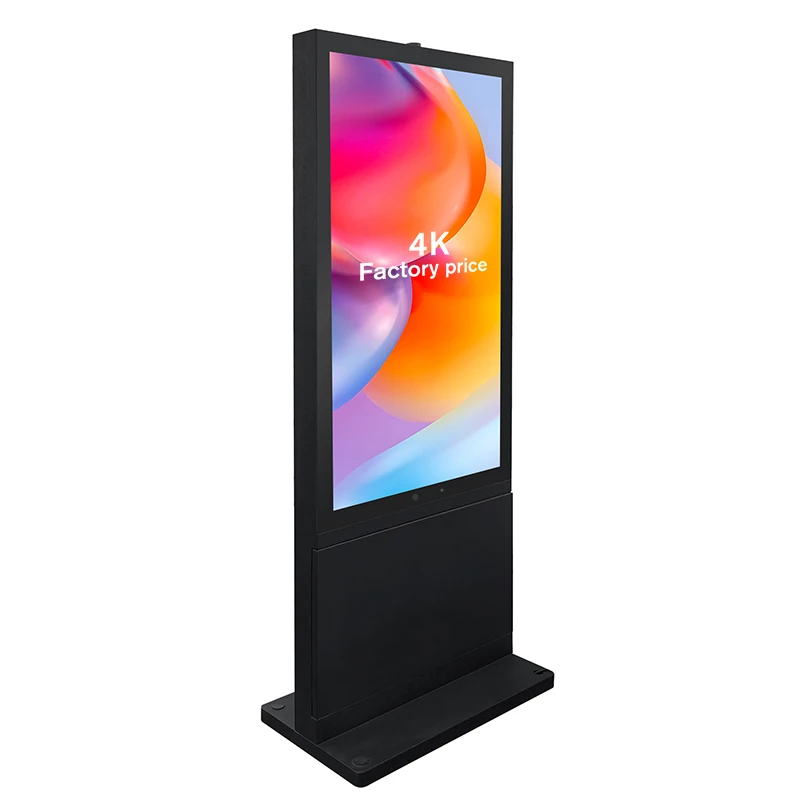 factory custom monitor stand display screen outdoor waterproof ip65 lcd digital signage sunlight readable ip65 totem